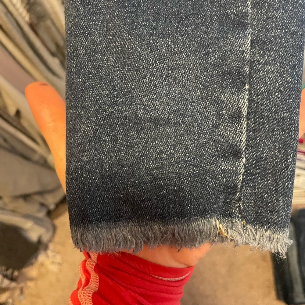517 Free People We The Free High Rise Skinny Jeans 28 Raw Hem Dark Wash Denim - Picture 5 of 8